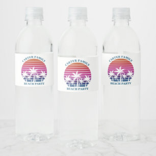 Custom Tropical Sunset Pink Palm Tree Beach Party