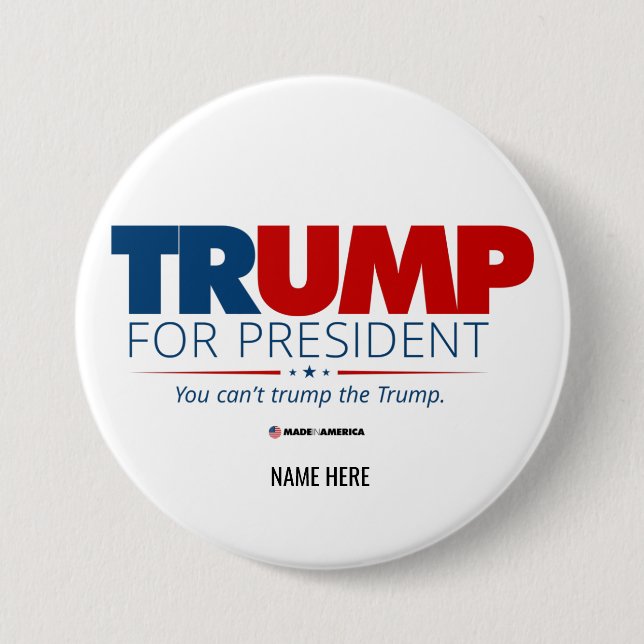 Custom Trump for President 2024 Election Button (Vorderseite)