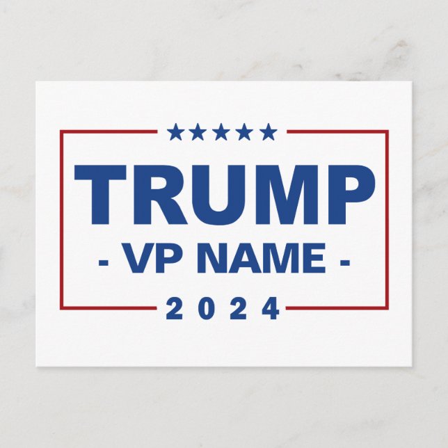 Custom Trump Vice President 2024 Feiertagspostkarte (Vorderseite)