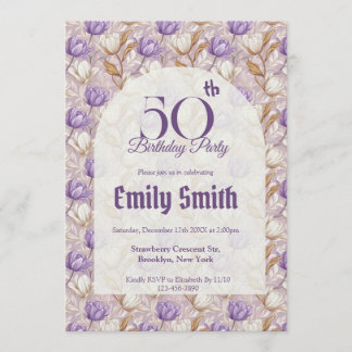 Custom Tulip Charm Adult Birthday Einladung
