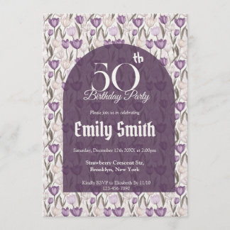 Custom Tulip Petal First Birthday Einladung