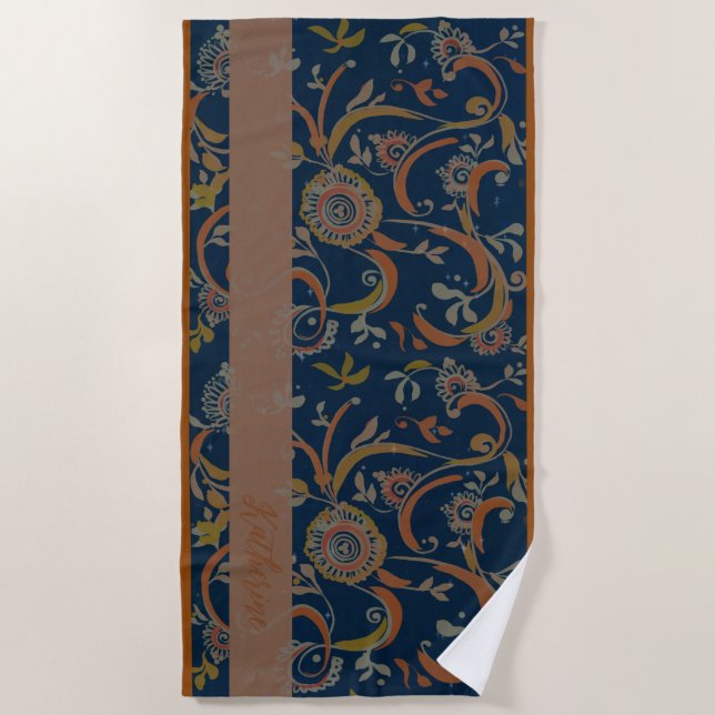 CUSTOM Tumeric + Ginger Swirl Motif  Strandtuch (Vorderseite)