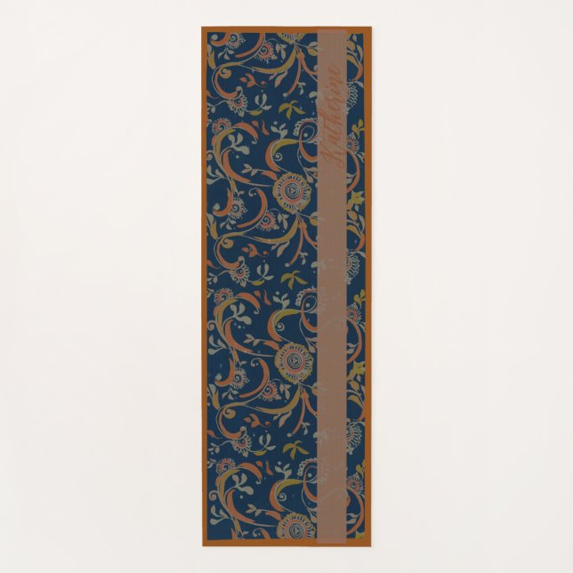 CUSTOM Tumeric + Ginger Swirl Motif Yoga Mat Yogamatte (Vorderseite)