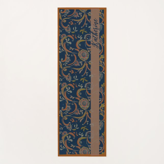 CUSTOM Tumeric + Ginger Swirl Motif Yoga Mat Yogamatte (Vorderseite)