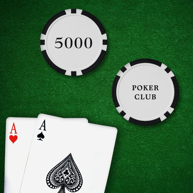 Custom Turnament Game Value 5000 White Pokerchips (Poker Chips White Value 5000 )