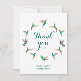 Custom Turquoise Hummingbirds Danke Mitteilungskarte