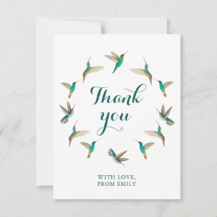 Custom Turquoise Hummingbirds Danke Mitteilungskarte