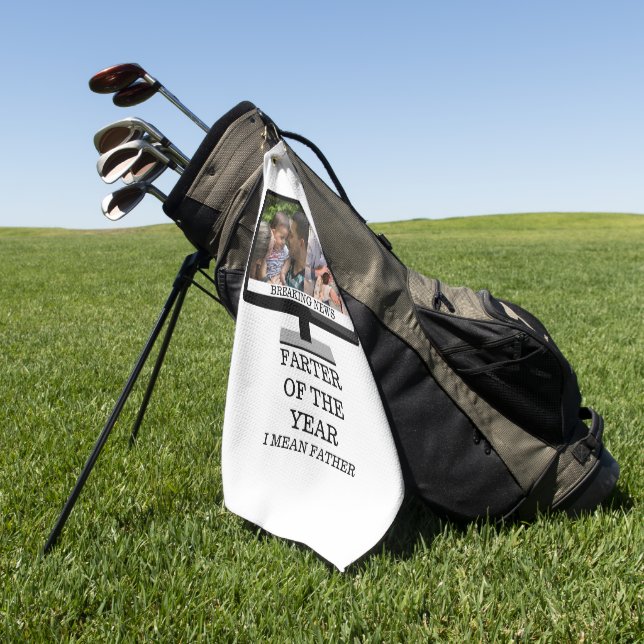 Custom TV-Farter des Jahres lustige Papa 2 Foto Golfhandtuch (Gras)