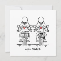 Custom Two Brides Biker Motorrad Abend Hochzeit