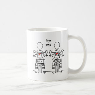 Custom Two Brides Biker Motorrad Hochzeit Kaffeetasse