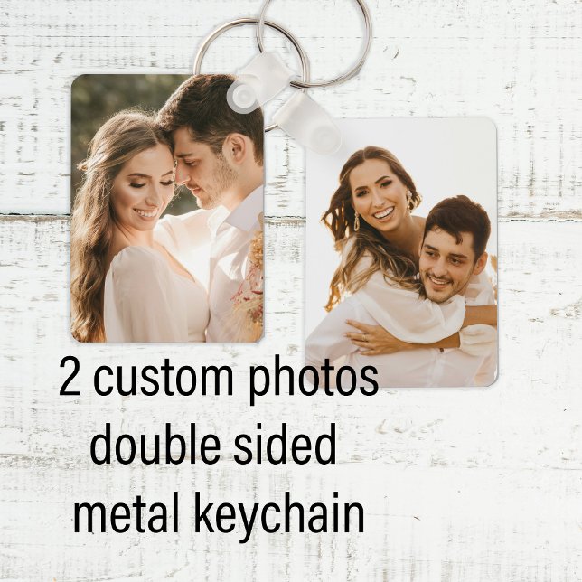 Custom two couple photo double sided aluminium  schlüsselanhänger (Von Creator hochgeladen)