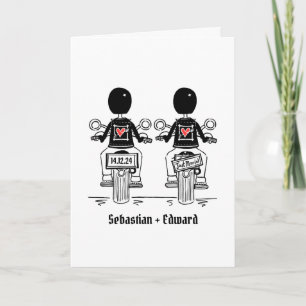 Custom Two Grooms Biker Motorrad Abend Hochzeit Einladung