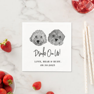 Custom Two Pet Cocktail Napkins Hochzeit Serviette