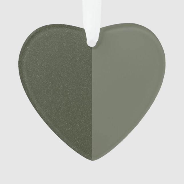 Custom Two-Tone Moss Green Heart Acrylic Ornament (Vorderseite)