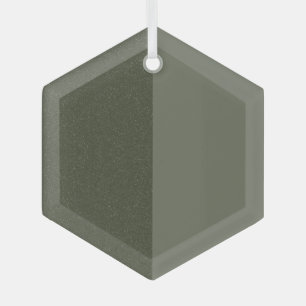 Custom Two-Tone Moss Green Hex Ornament Aus Glas