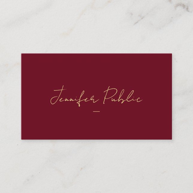 Custom Typografy Gold Text Script Luxury Glossy Visitenkarte (Vorderseite)