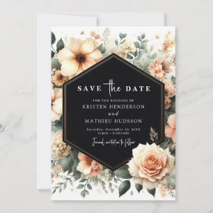 Custom Typografy Peach Wedding Save The Date