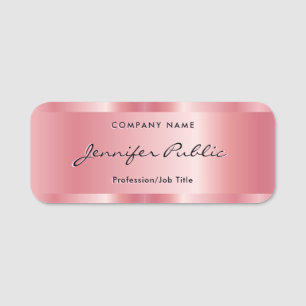 Custom Typografy Script Elegante Rose Gold Namensschild