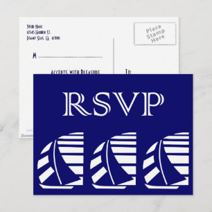 Custom UAWG Blue White Sailboote Party Postcard Einladungspostkarte