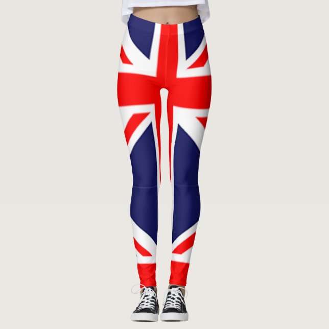 Custom UK Royal Gewerkschaft Jacked Flag Leggings (Vorderseite)
