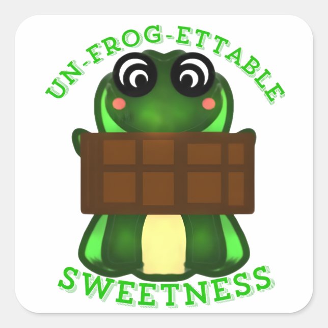 Custom Un-frog-ettable Sweetness Frog Gift T-Shirt Quadratischer Aufkleber (Vorderseite)