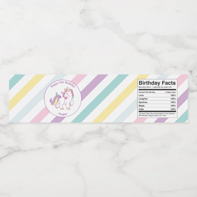 Custom Unicorn Birthday (Einzelnes Label)