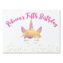 Custom Unicorn Birthday Yard Schild Magisches Part