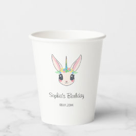 Custom Unicorn Cute Pink Birthday Party Pappbecher