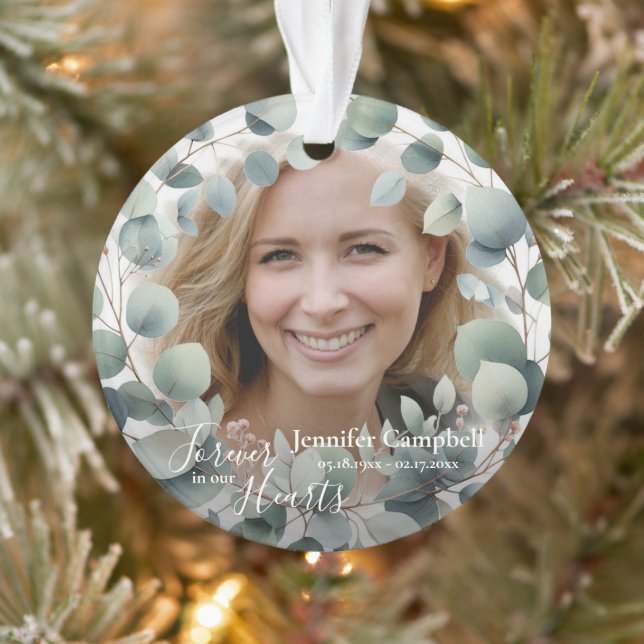 Custom Unique Classic Beileid floral Memorial Ornament (Baum)