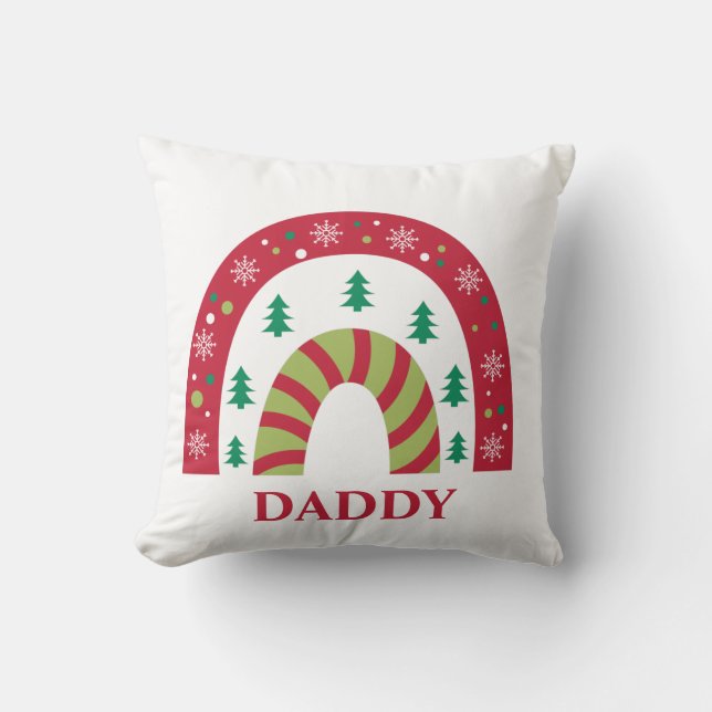 Custom Unique Familie Weihnachten Boho Rainbow Kissen (Vorderseite)