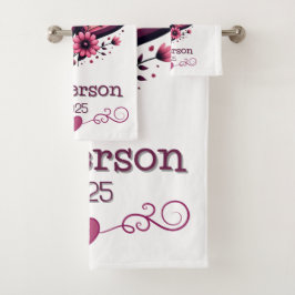 Custom Unser erster Valentinstag Mr. & Mrs. Badhandtuch Set