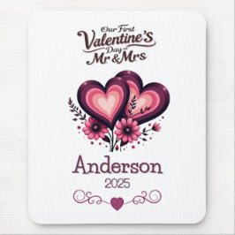 Custom Unser erster Valentinstag Mr. & Mrs. Mousepad