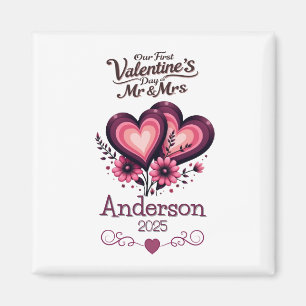 Custom Unser erster Valentinstag Mr. & Mrs. T Shir Magnet