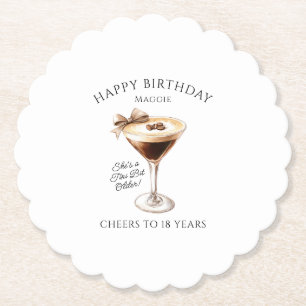 Custom Untersetzer 18. Geburtstag Espresso Martini