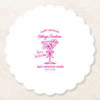 Custom Untersetzer 80. Geburtstag Pink Espresso Ma