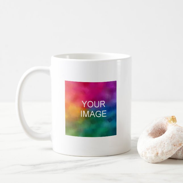 Custom Upload Your Photo Image Here Template Kaffeetasse (Mit Donut)