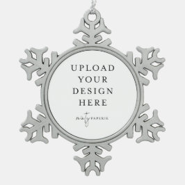 Custom Upload Your Photo Schneeflocken Zinn-Ornament