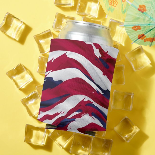 Custom USA American Flag Wasserfarben Abstrakt Dosenkühler (In Situ Sommer)