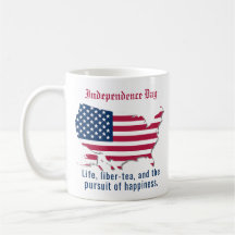 Custom USA Flag, Map Independence Day Red Blue