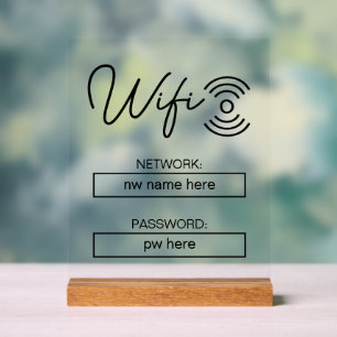 Custom Vacation Rentals Zuhause Wifi Anleitung Acrylschild