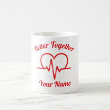 Custom Valentine’s day Heartbeat  Mug Personalized