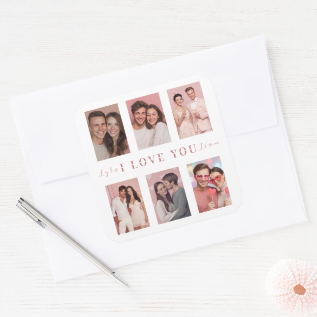 Custom Valentine’s Day Photo Collage Stickers Gift (Umschlag)