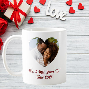 Custom Valentine's Day Mr & Mrs. Foto Kaffeetasse