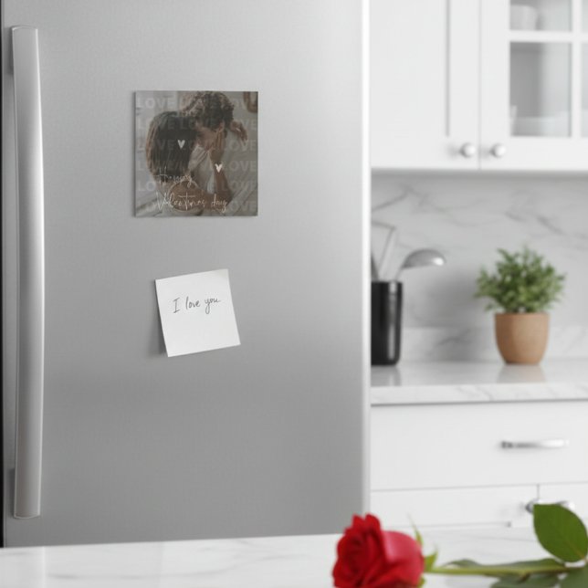 Custom Valentine's Day Romantic Couple Foto Magnetkarte (Von Creator hochgeladen)