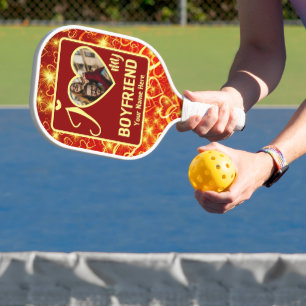 Custom Valentines Herz Foto I Liebe Mein Freund Pickleball Schläger