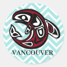 Custom Vancouver Native American Orca Killer Whale Runder Aufkleber