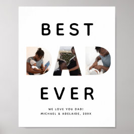 Custom Vatertag Foto Collage Bester Vater je Poster