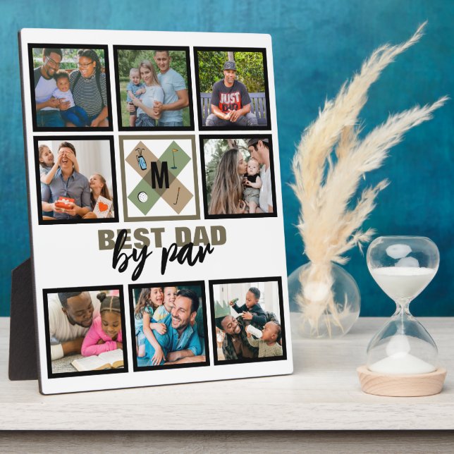 Custom Vathday Best Vater Par 8 FotoCollage Fotoplatte (Seite)