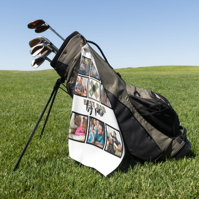 Custom Vathday Best Vater Par 8 FotoCollage Golfhandtuch (Gras)