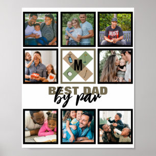 Custom Vathday Best Vater Par 8 FotoCollage Poster